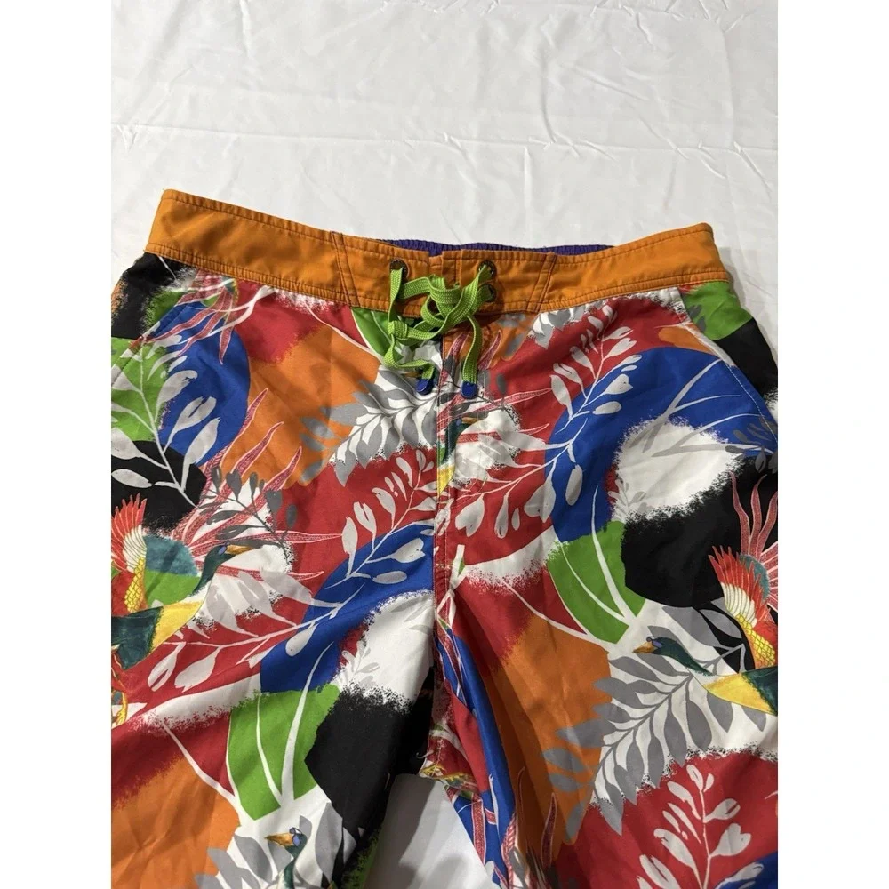 Robert Graham Men Swim/Board Lined Trunks Multi-Colored Flowers Size 36